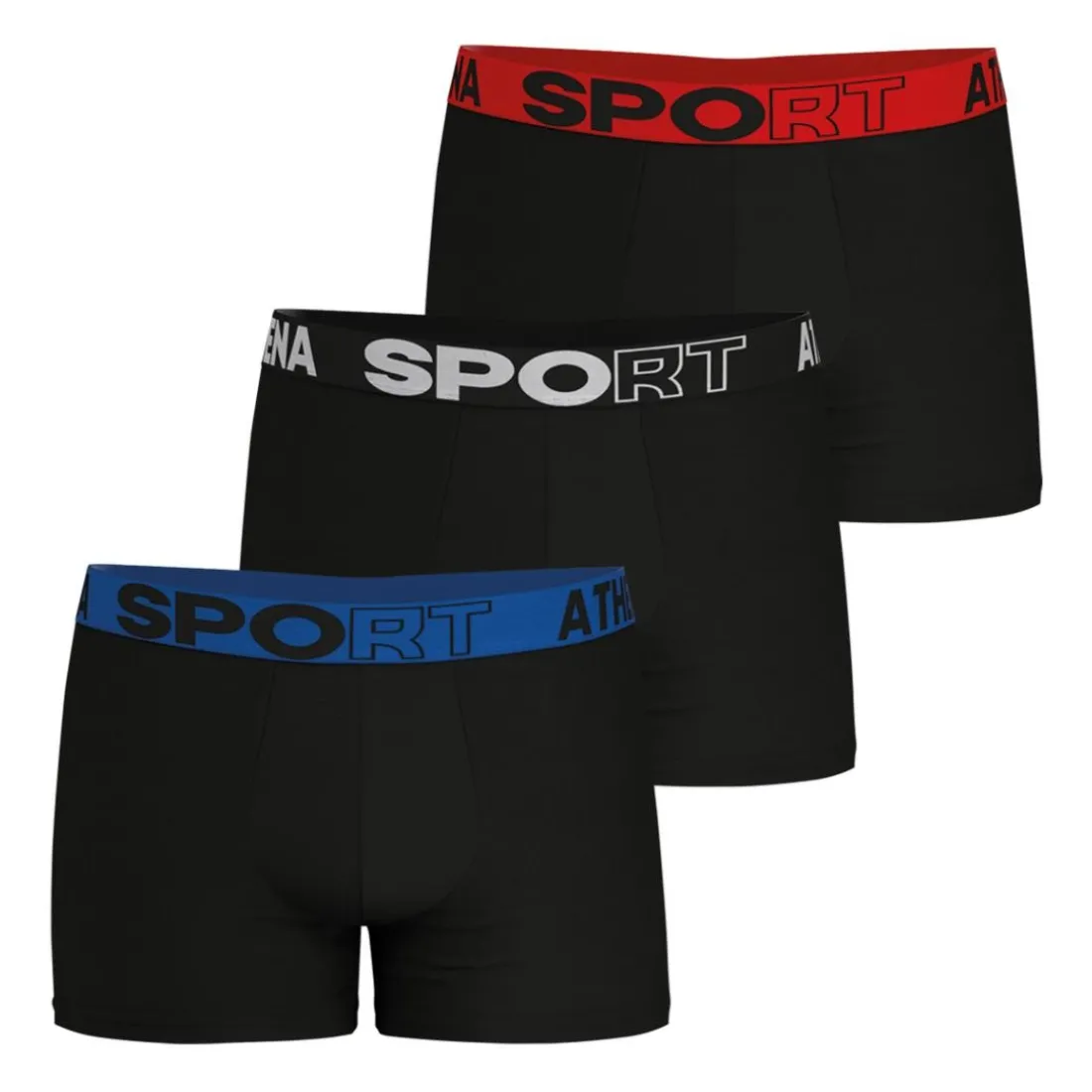 Lot de 3 boxers homme Ecopack Sport Athena noir