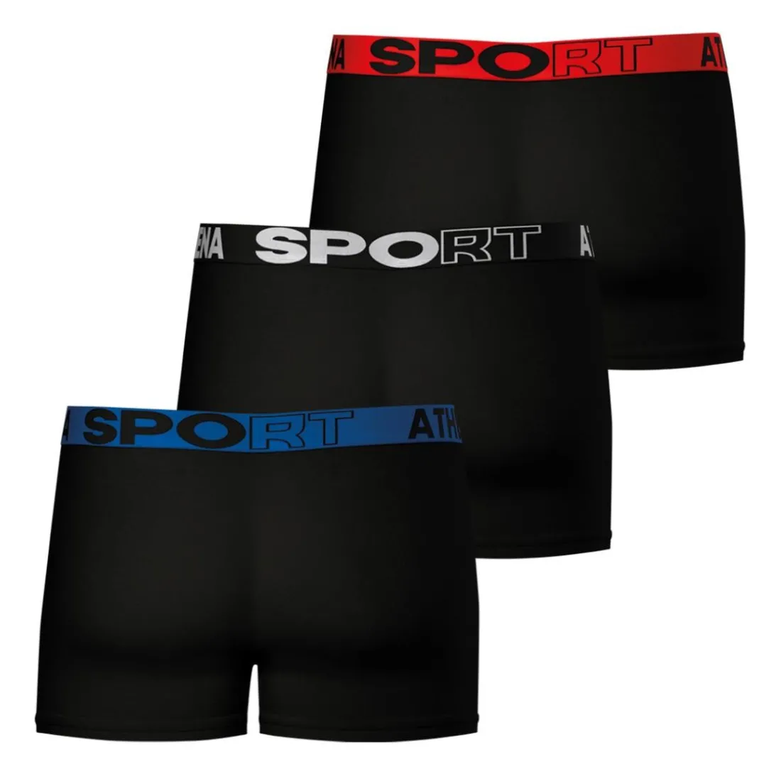 Lot de 3 boxers homme Ecopack Sport Athena noir