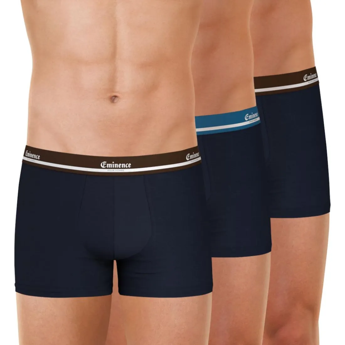 Lot de 3 boxers homme Eminence bleu en coton