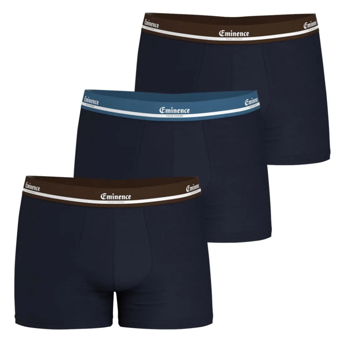 Lot de 3 boxers homme Eminence bleu en coton