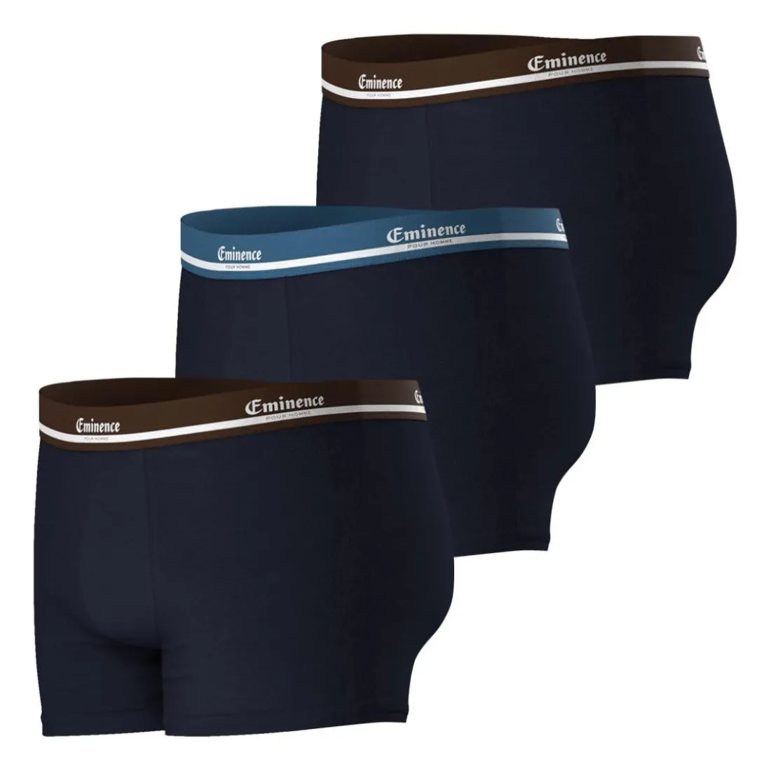 Lot de 3 boxers homme Eminence bleu en coton
