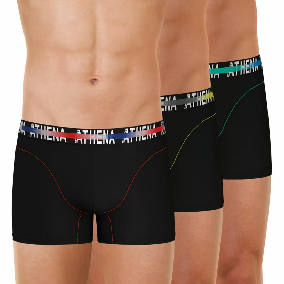 Lot de 3 boxers homme Endurance 24h Noir en coton