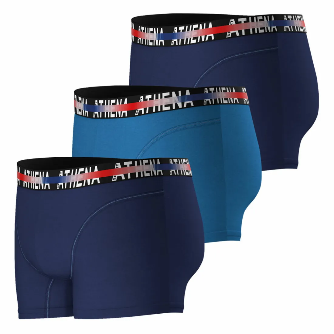 Lot de 3 boxers homme Endurance 24h Bleu en coton