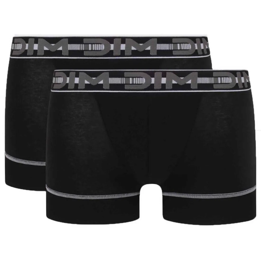 Lot de 2 Boxers Noir - 3D FLEX STAY AND FIT X2 Dim Homme en coton