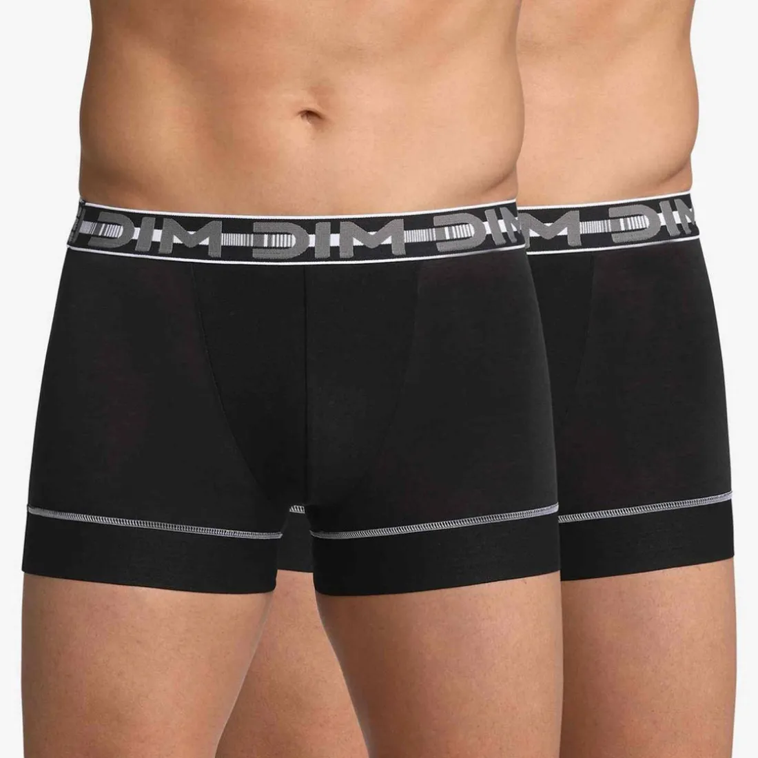 Lot de 2 Boxers Noir - 3D FLEX STAY AND FIT X2 Dim Homme en coton