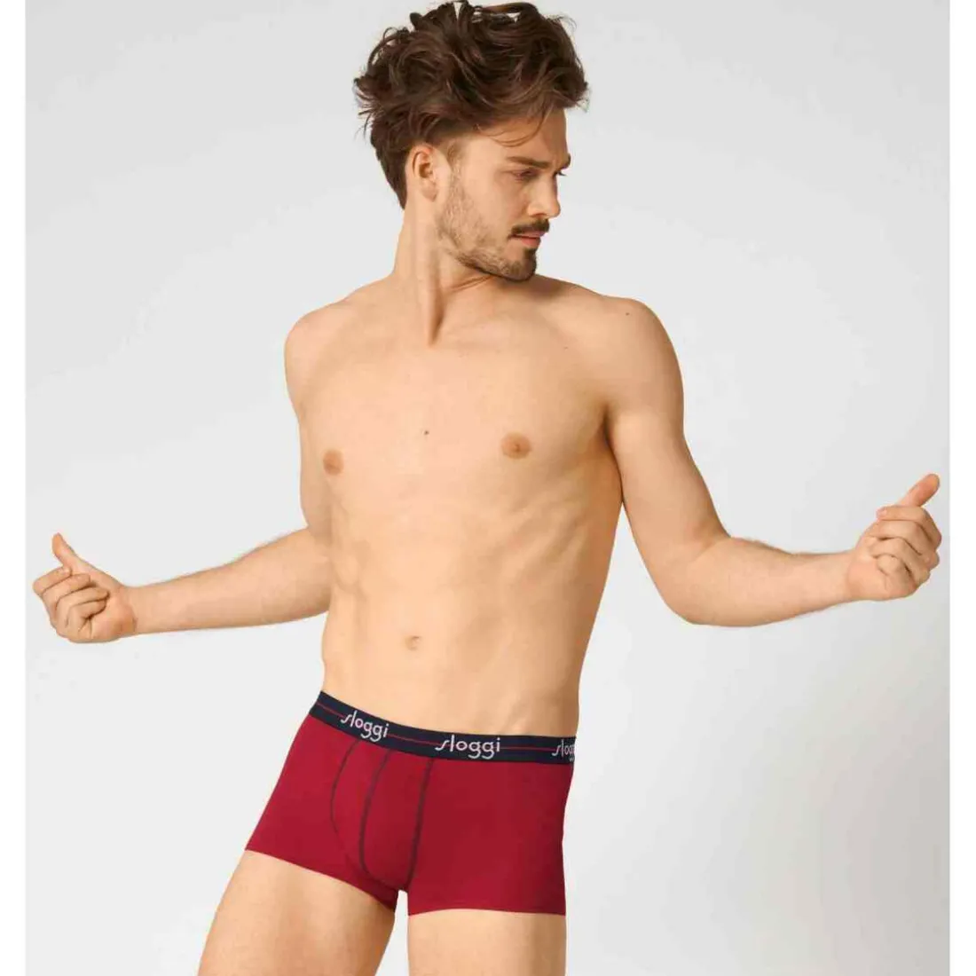 Lot de 2 Boxers rouge et noir courts Homme Multicolore