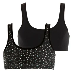 Lot de 2 brassières fille Ecopack Mode Girl by Noir en coton