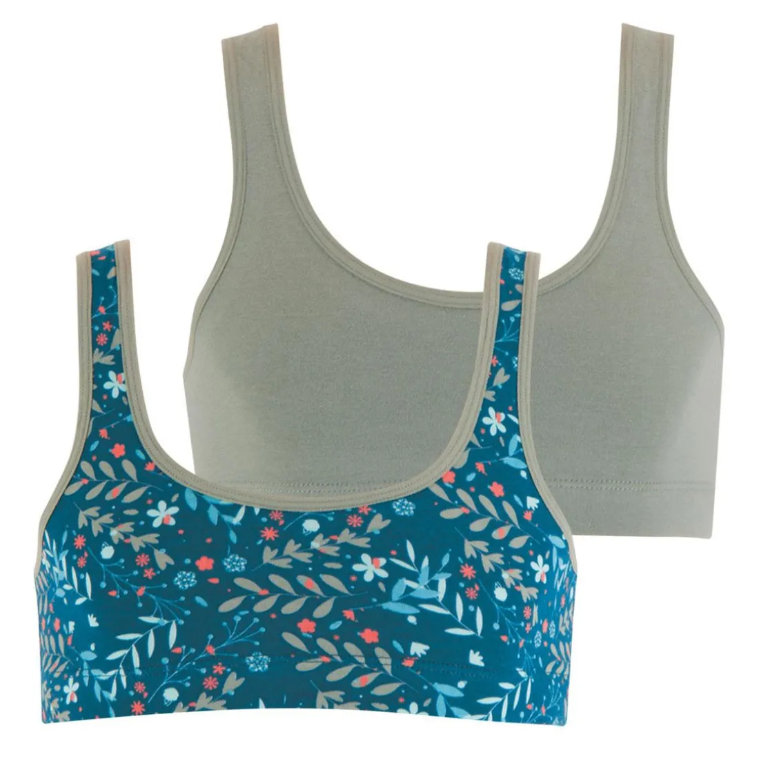 Lot de 2 brassières fille Ecopack Mode Girl by Vert en coton