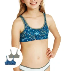 Lot de 2 brassières fille Ecopack Mode Girl by Vert en coton