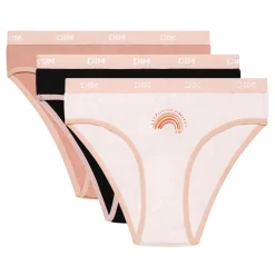 Lot de 3 culottes - Noir / Blanc / Pêche Dim en coton