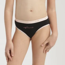 Lot de 3 culottes - Noir / Blanc / Pêche Dim en coton