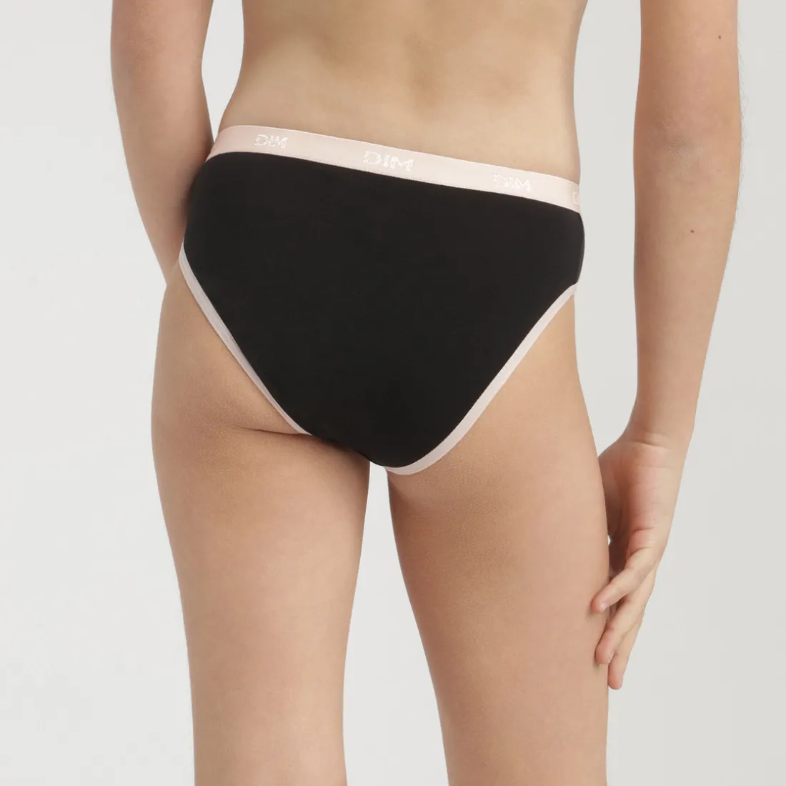 Lot de 3 culottes - Noir / Blanc / Pêche Dim en coton