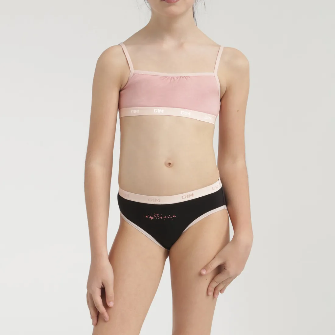 Lot de 3 culottes - Noir / Blanc / Pêche Dim en coton