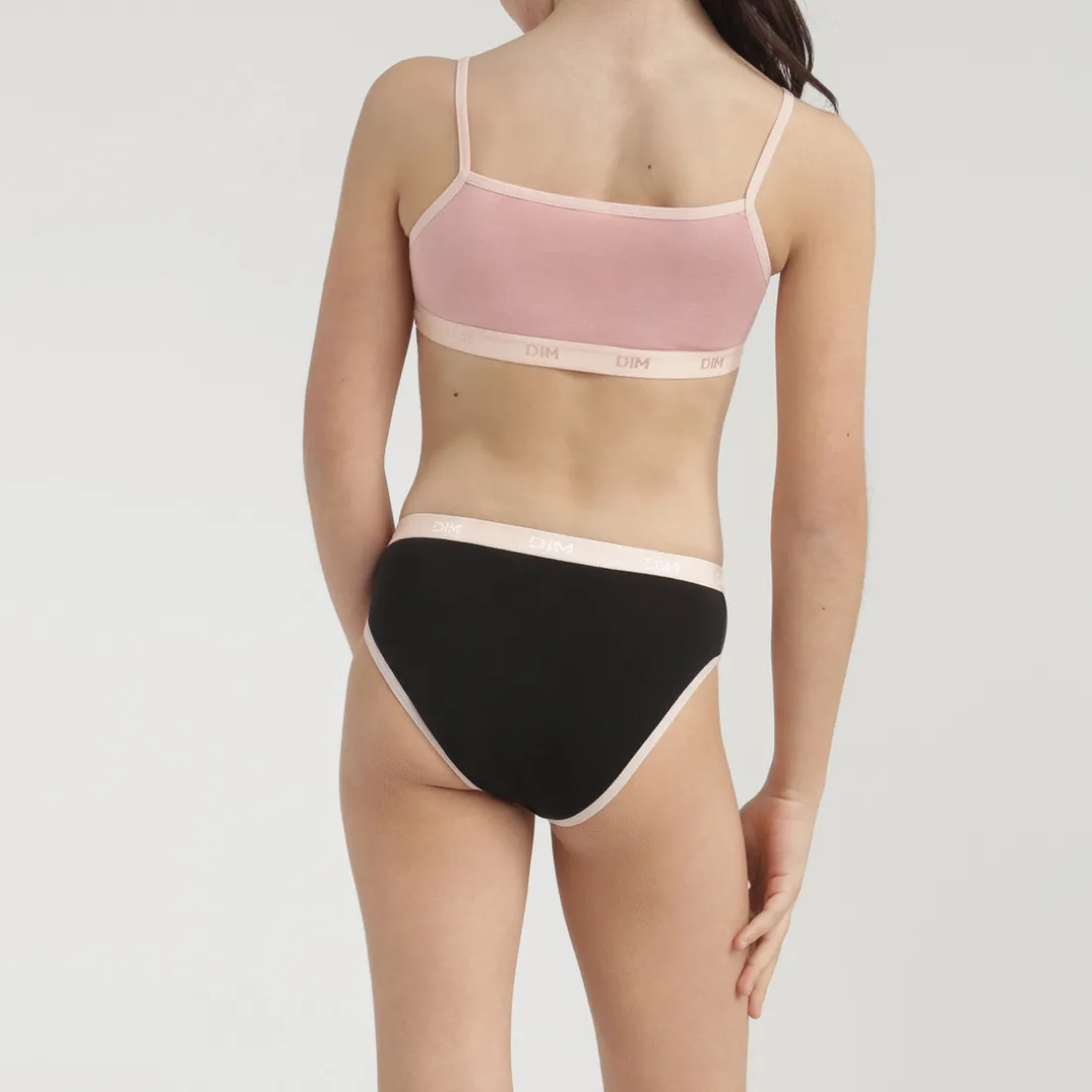 Lot de 3 culottes - Noir / Blanc / Pêche Dim en coton
