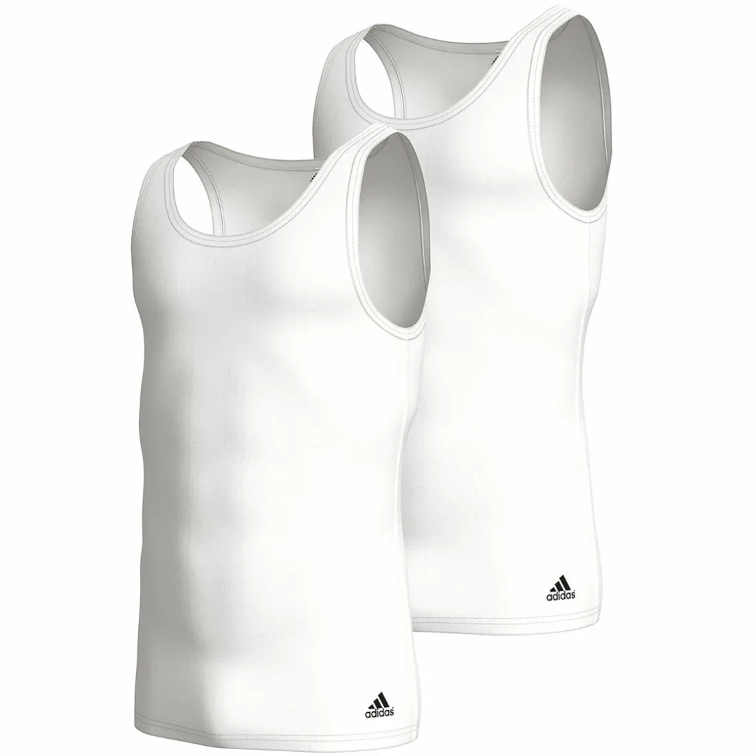 Lot de 2 débardeurs homme Active Flex Coton 3 Stripes Adidas blanc