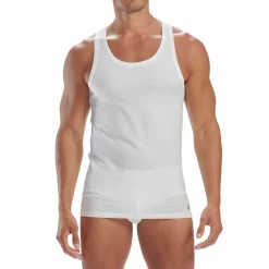 Lot de 2 débardeurs homme Active Flex Coton 3 Stripes Adidas blanc