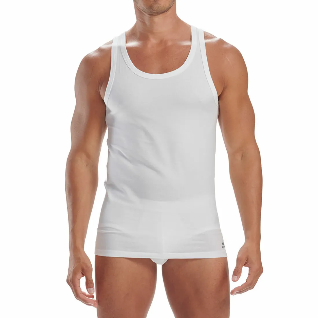 Lot de 2 débardeurs homme Active Flex Coton 3 Stripes Adidas blanc