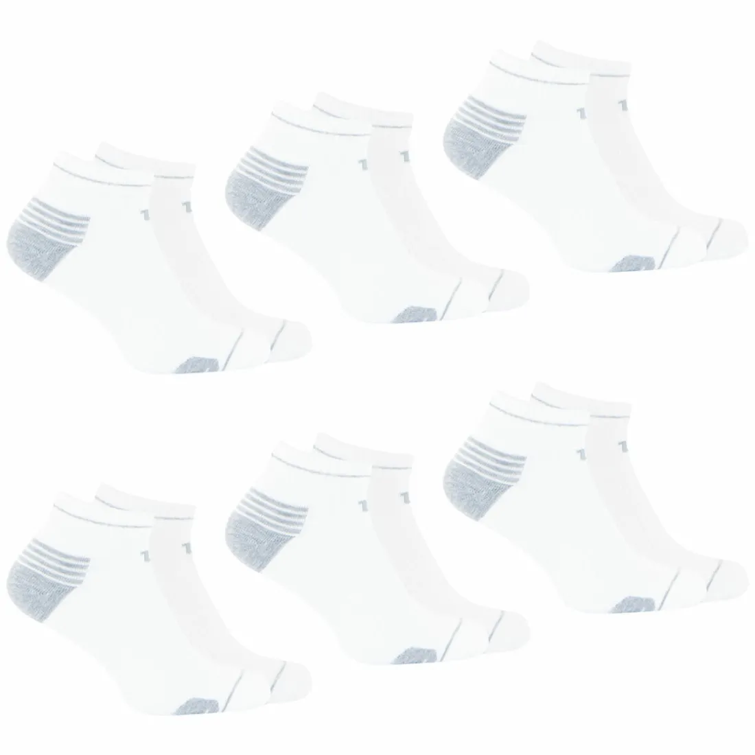Lot de 6 paires de chaussettes basses homme Access Wilson Blanc