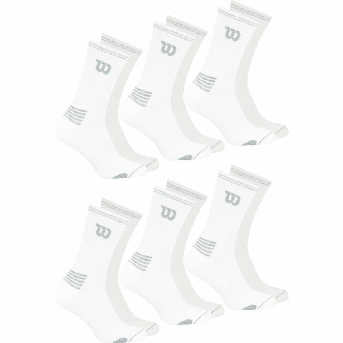 Lot de 6 paires de chaussettes mi-hautes homme Essentiel Wilson blanc en coton