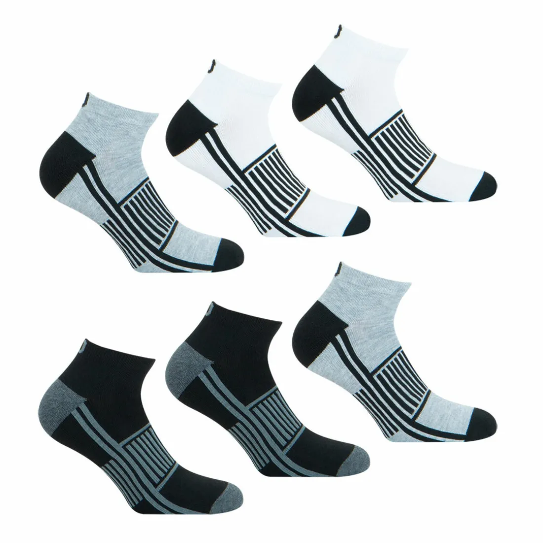 Lot de 6 paires de chaussettes basses homme Lifestyle Wilson Gris