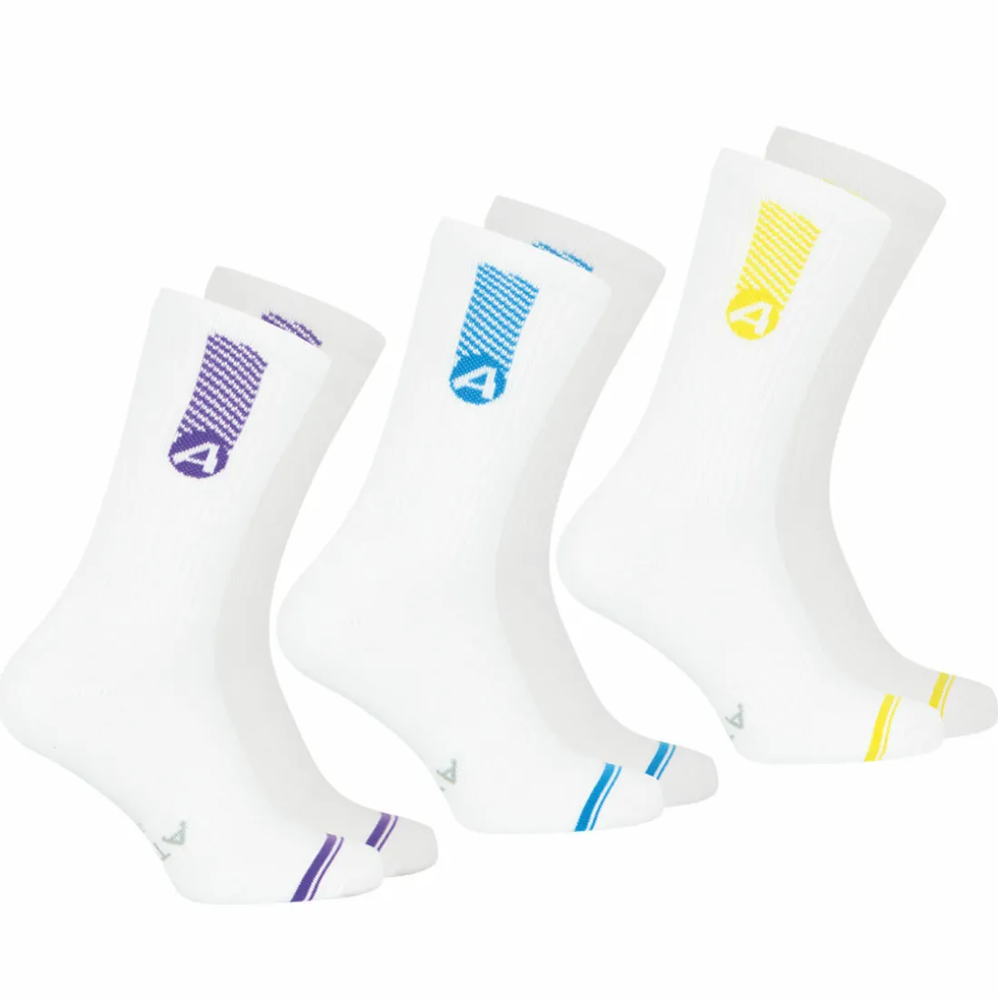 Lot de 3 paires de chaussettes mi-hautes Training Dry blanc en coton pour homme