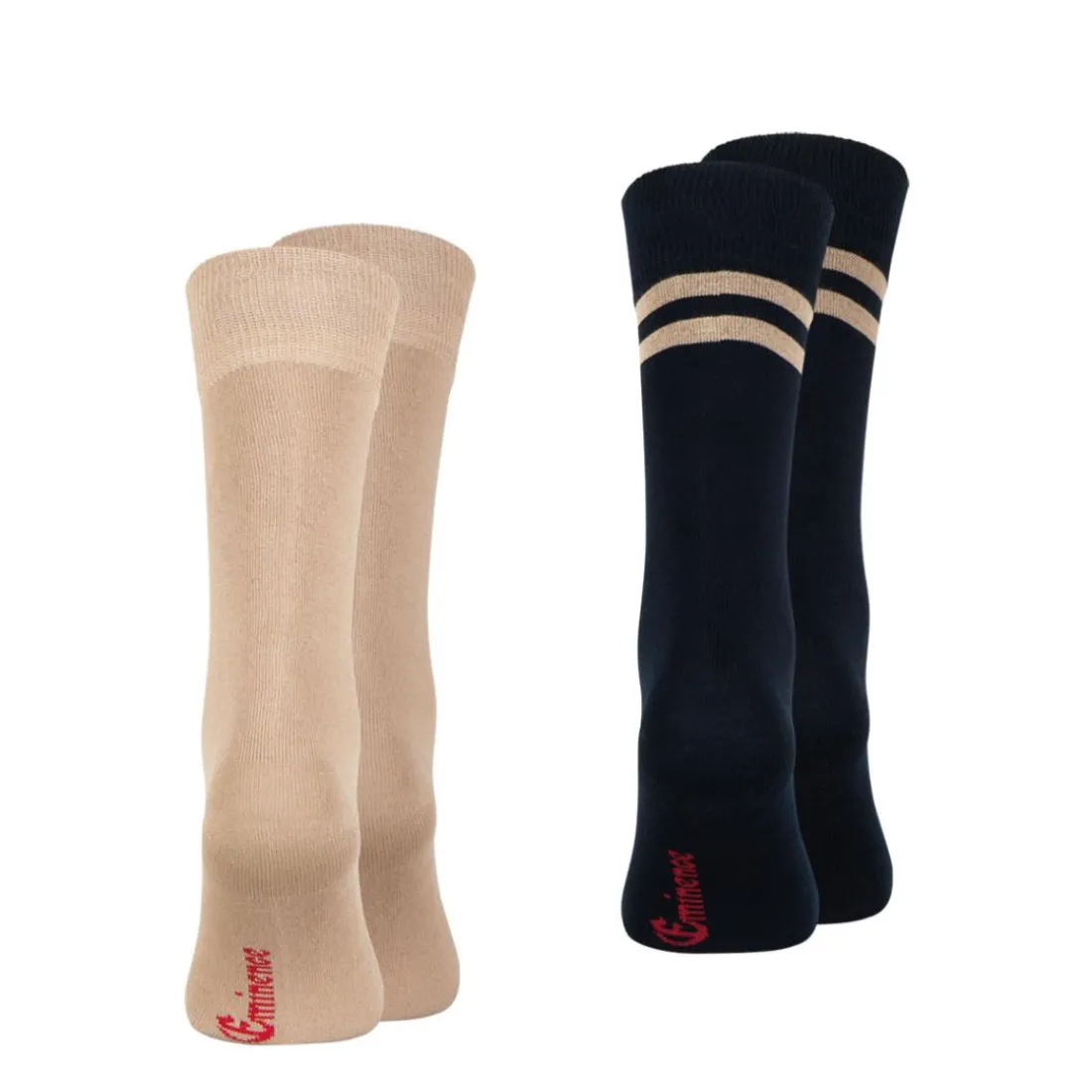 Lot de 2 paires de mi-chaussettes homme Coton Peigné Eminence beige