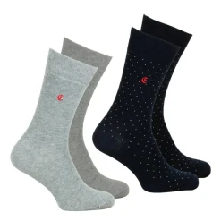 Lot de 2 paires de mi-chaussettes homme Coton Peigné Edition anniversaire Eminence bleu multicolore