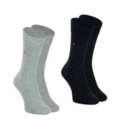 Lot de 2 paires de mi-chaussettes homme Coton Peigné Edition anniversaire Eminence bleu multicolore