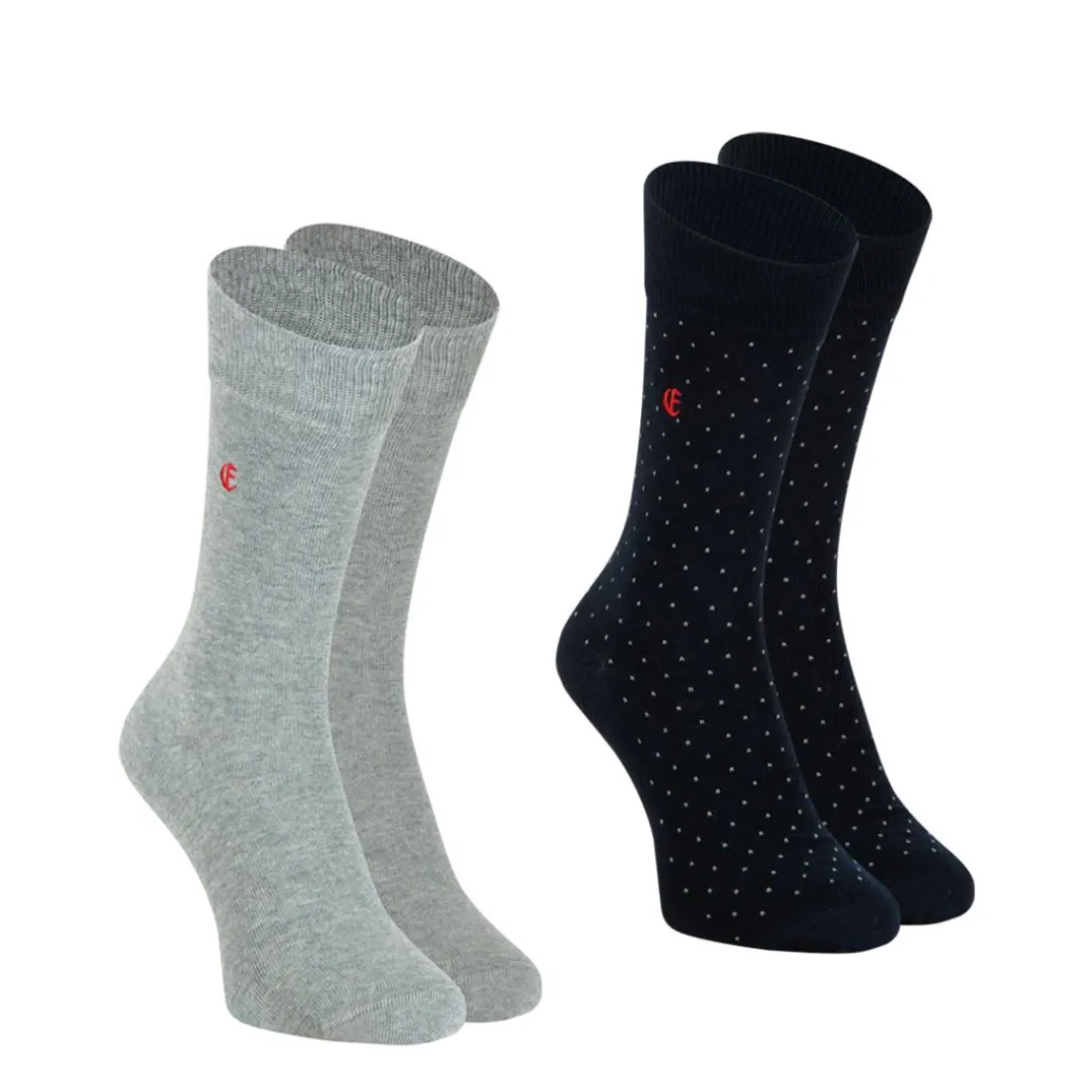Lot de 2 paires de mi-chaussettes homme Coton Peigné Edition anniversaire Eminence bleu multicolore