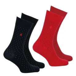 Lot de 2 paires de mi-chaussettes homme Coton Peigné Edition anniversaire Eminence multicolore