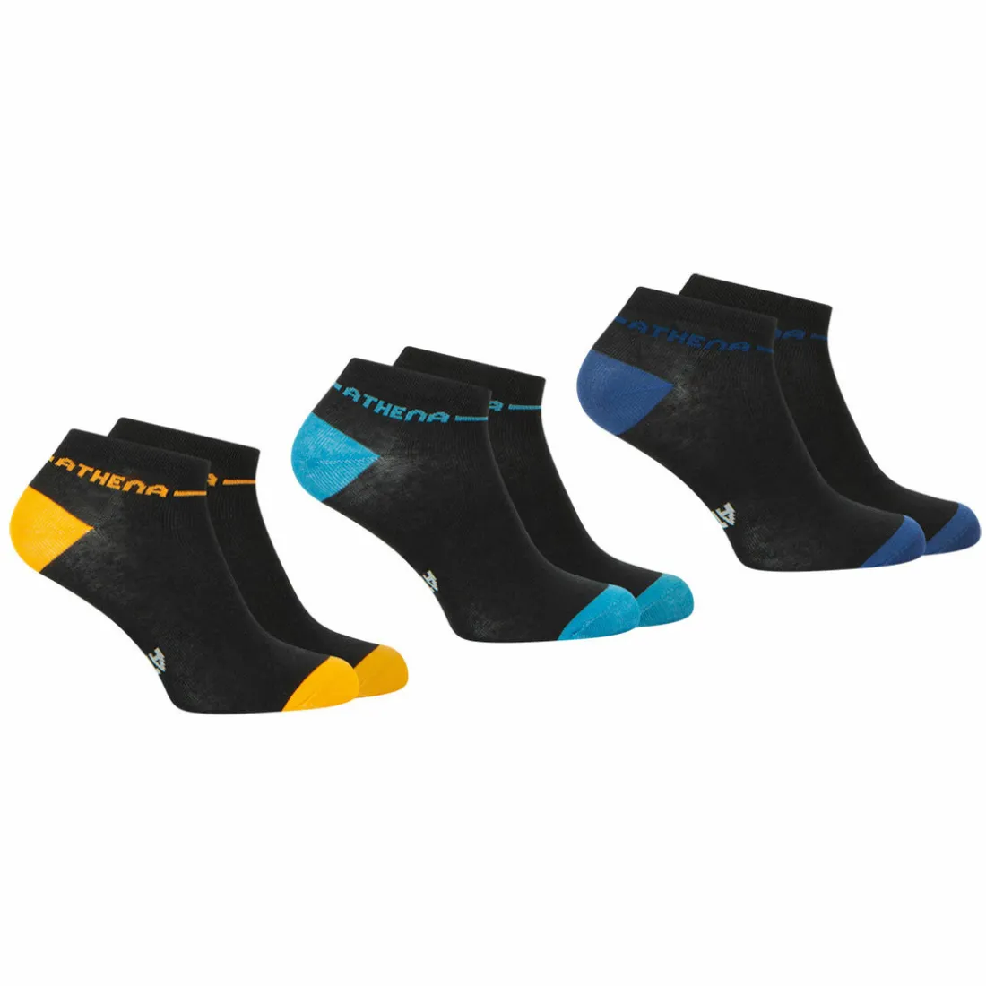 Lot de 3 paires de socquettes homme Easy Color noir en coton