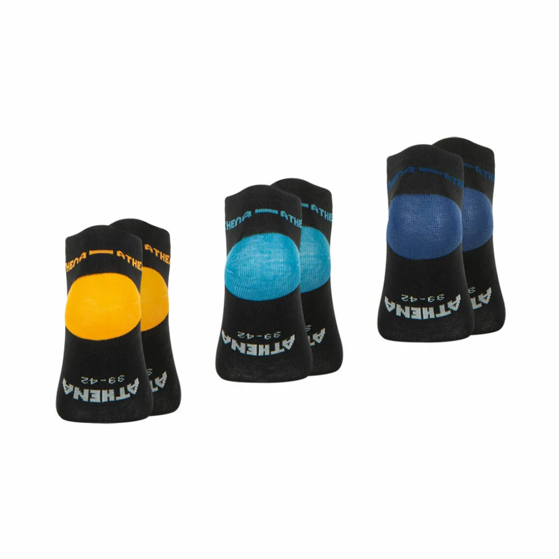 Lot de 3 paires de socquettes homme Easy Color noir en coton