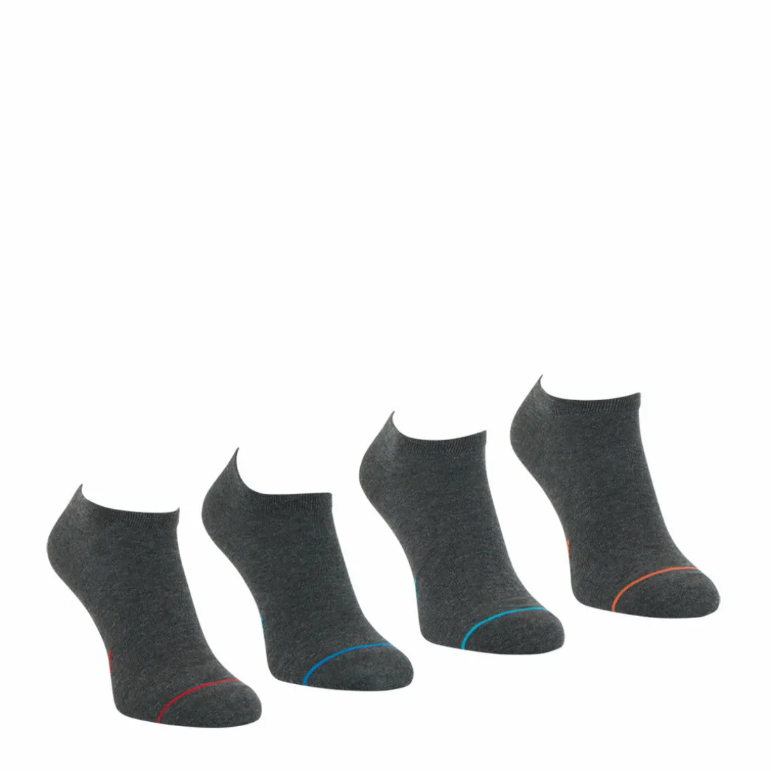 Lot de 4 paires de socquettes - Gris en coton