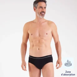 Lot de 2 slips absorbants Homme Sérénité Heritage noir en coton