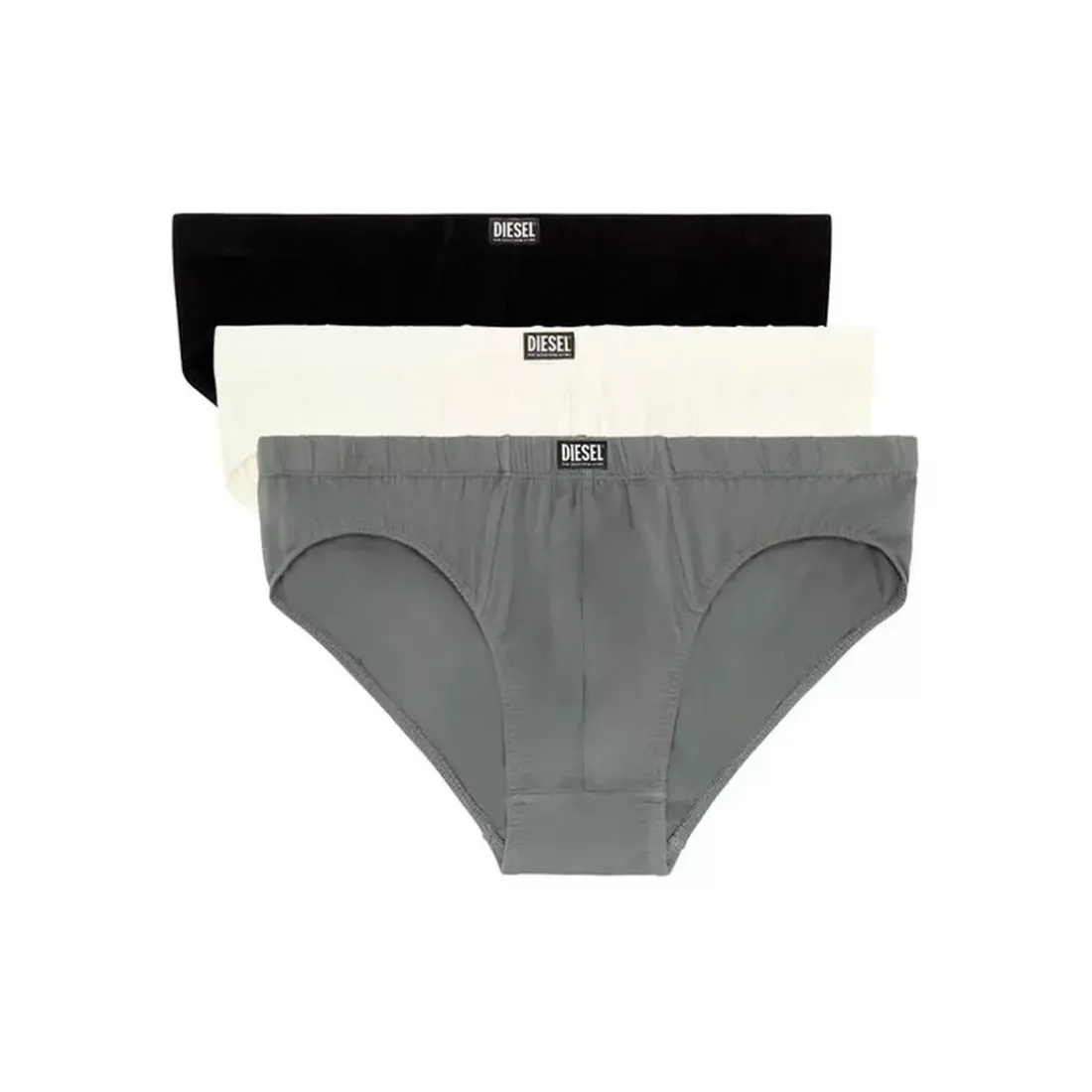 Lot de 3 slips coton noir - blanc - gris