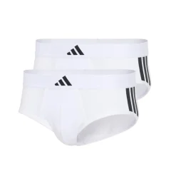 Lot de 2 slips homme Active Flex Cotton 3tripes Adidasport blanc en coton