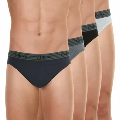 Lot de 4 slips homme Ecopack gris en coton