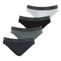 Lot de 4 slips homme Ecopack gris en coton