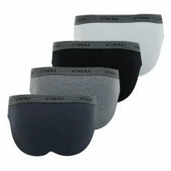 Lot de 4 slips homme Ecopack gris en coton