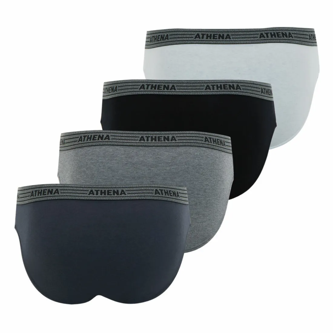 Lot de 4 slips homme Ecopack gris en coton
