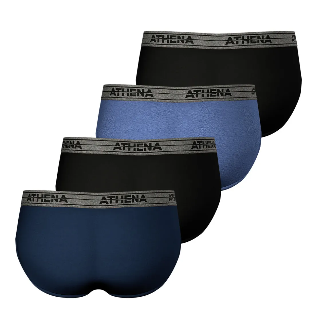 Lot de 4 slips homme Ecopack bleu en coton