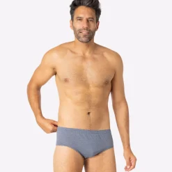 Lot de 3 slips taille haute fermé homme Trio Fantaisie Eminence bleu en coton