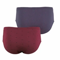 Lot de 2 slips taille haute fermés homme Duo Fantaisie rouge en coton
