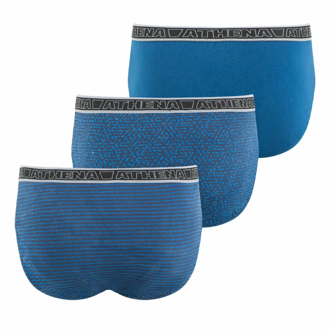 Lot de 3 slips Tonic bleu en coton pour homme