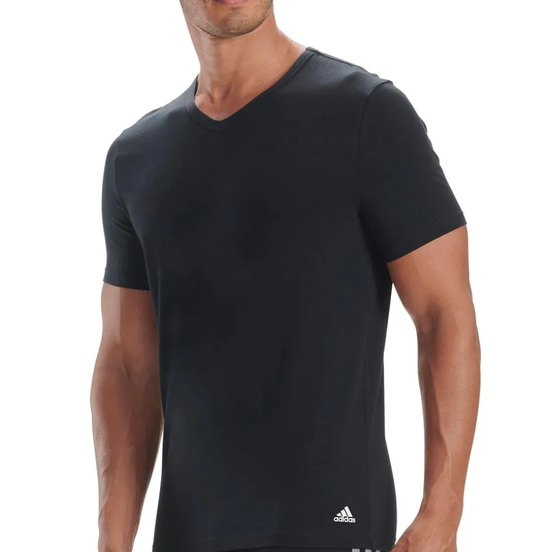 Lot de 3 tee-shirts col v homme Active Core Coton Adidas noir