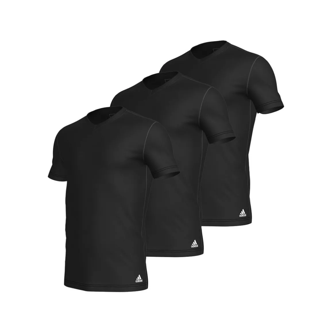Lot de 3 tee-shirts col v homme Active Core Coton Adidas noir