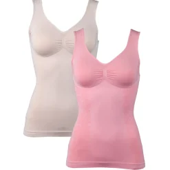 Lot de 2 t-shirts amincissants beige et rose