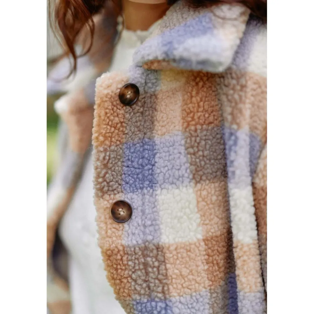 Manteau carreaux NINA rouge