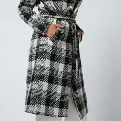 Manteau ceinturé à carreaux Ben