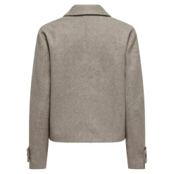 Manteau col à revers col à revers marron Rose